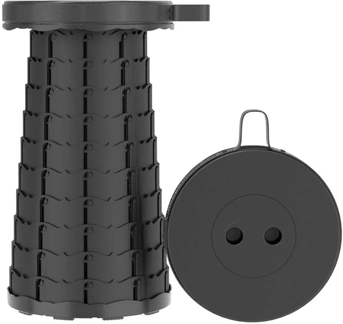 Cello Stool - Telescopic Round Plastic Adjustable 6.5-44.5cm, Black