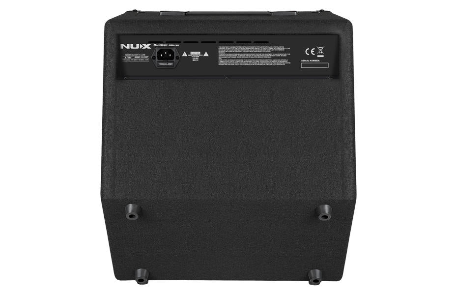NUX DA-30BT Drum Amplifier — DA-30BT amplifier rear view, power inlet and label