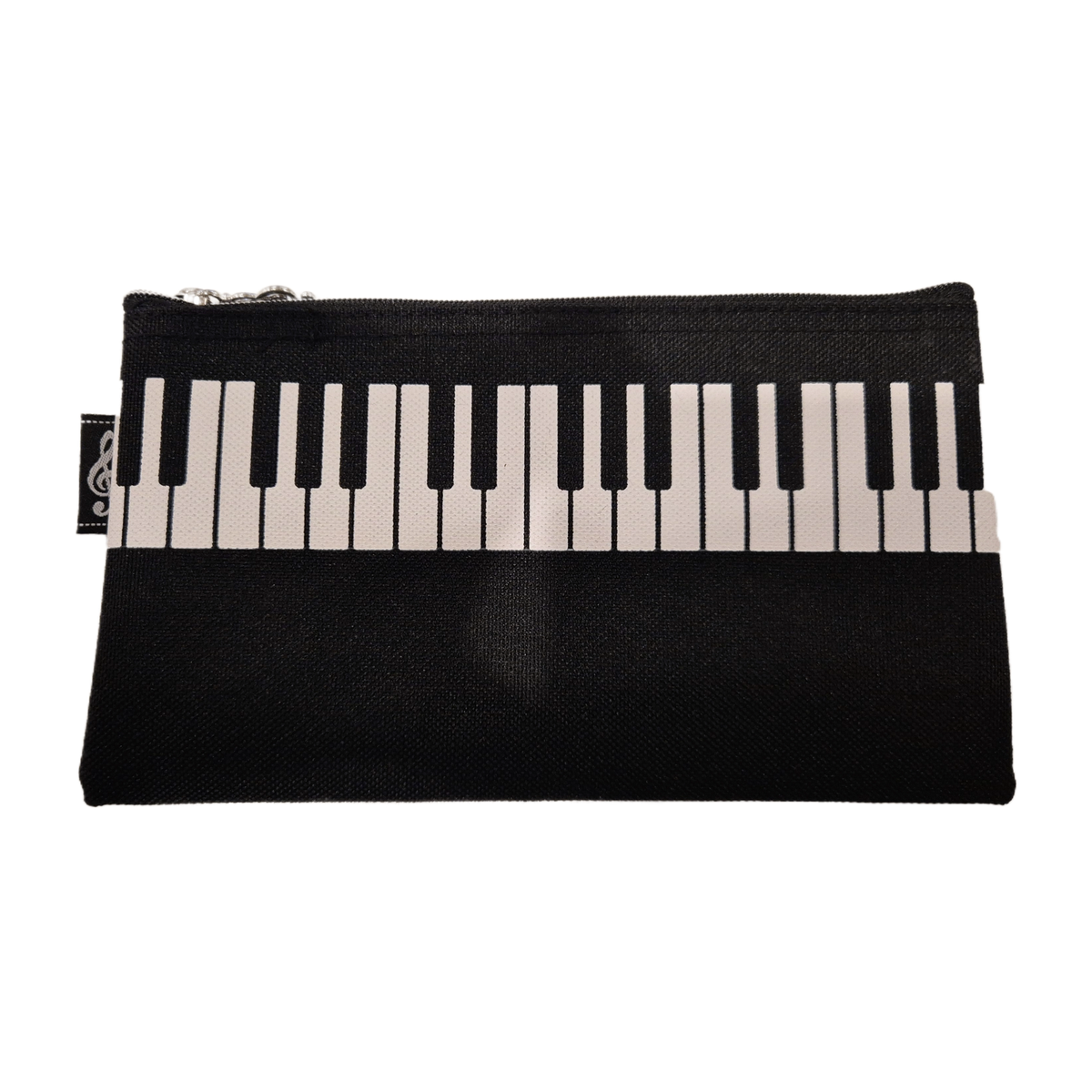 Black pencil case with piano keys