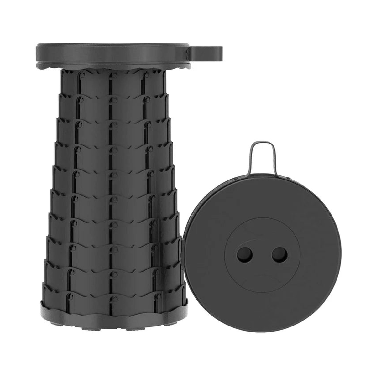 Cello Stool - Telescopic Round Plastic Adjustable 6.5-44.5cm, Black