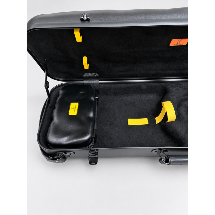 Black Show Soul Violin Case interior with matching accessory bag