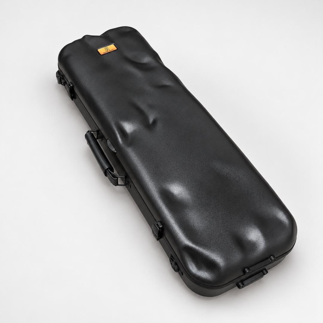 Show Soul Violin Case in Black, closed sculpted shell