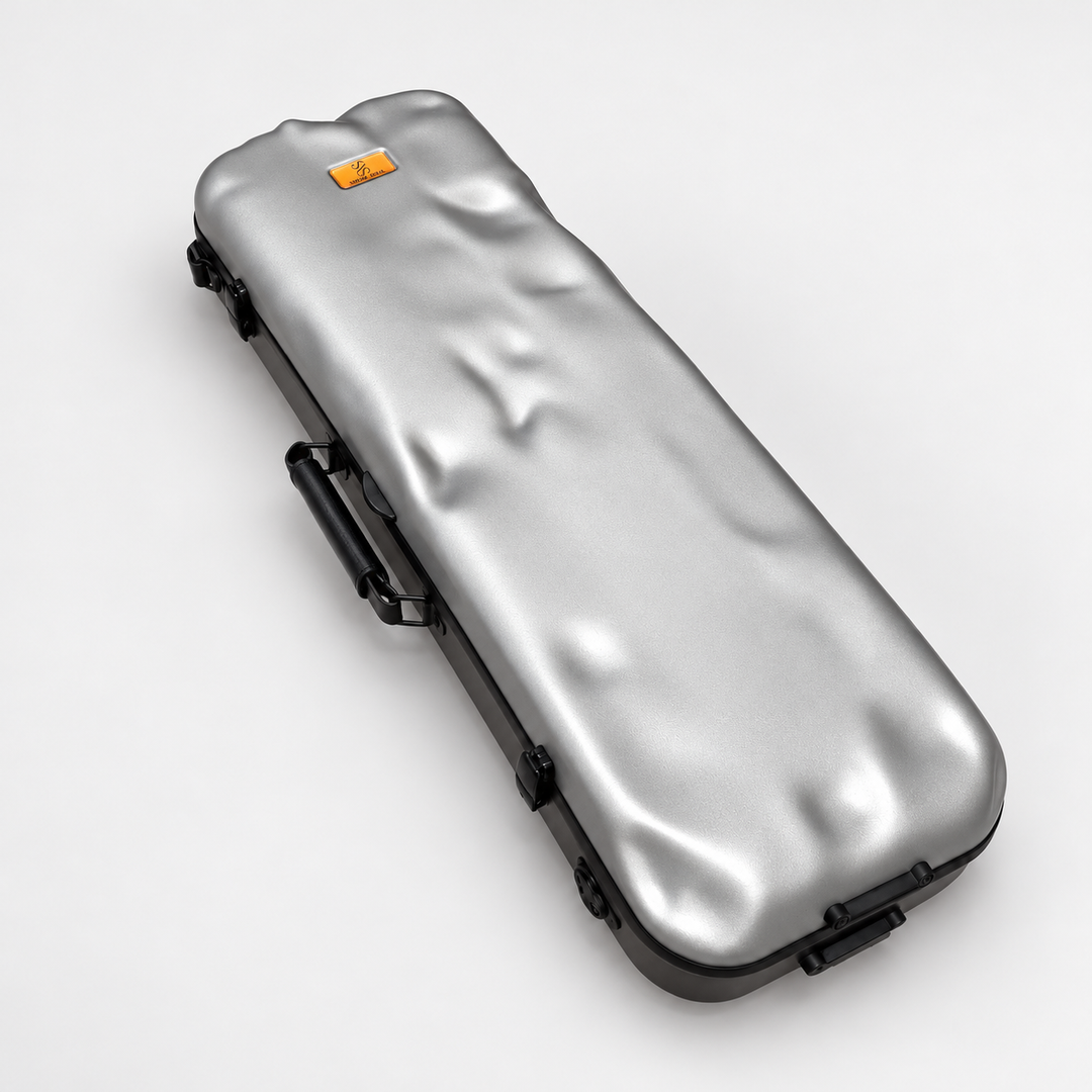 Show Soul Violin Case in Grey, closed sculpted shell
