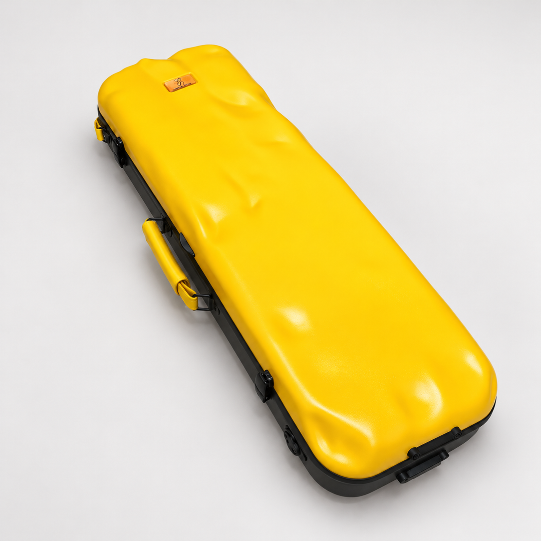 Show Soul Violin Case in Yellow, closed sculpted shell