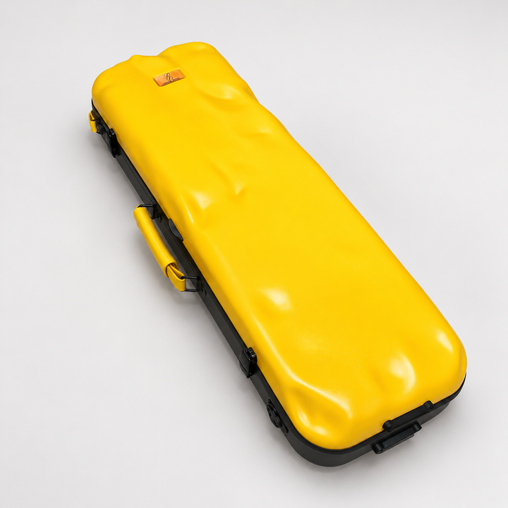 Show Soul Violin Case in Yellow, closed sculpted shell